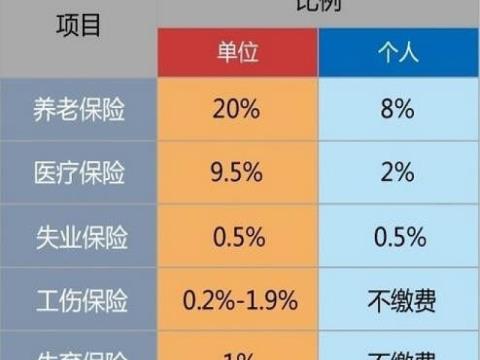 2023年上海社保最低缴费标准比例一览表（最新版）